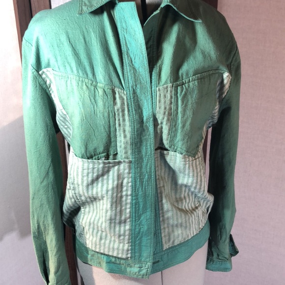 Nadya Green patchwork jacket that is jeans style/lots of pockets/XS - Picture 16 of 17